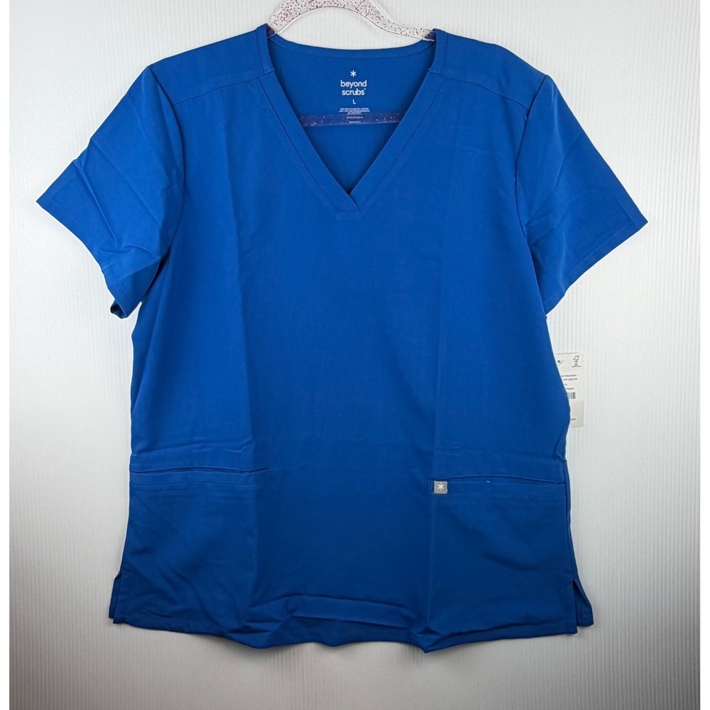 Beyond Scrubs Unity V-Neck Top Royal Blue Nursing Medical Uniform Large SBT107 - Picture 2 of 11